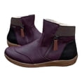 thumbnail image 2 of Chenyee Ankle Boots for Women Vintage Slip On Flat Booties with Side Zipper Comfortable Walking Shoes, 2 of 4