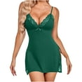 thumbnail image 3 of ATENAR Womens Nightgown,Dresses for Women,Breathable,Moisture Wicking,Solid,Green,L, 3 of 3