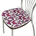 thumbnail image 3 of Butterfly Dining Chair Pad, Vibrant Watercolor Animals Patterns Warm Climate Creatures Spring Season, Water Resistant Pillow with Straps for Seats, 6 Pieces Set, Pink Magenta Black, by Ambesonne, 3 of 5
