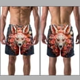 thumbnail image 3 of luoweisi Men's Beach Shorts Quick Dry Swim Trunks with Mesh Lining Flower Fox L, 3 of 5
