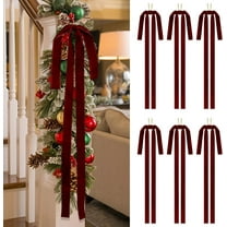 AHeartcove Burgundy Long Velvet Bows Ornaments for Christmas TreeToppers Bows for Home Wreath Wall Holiday Birthday Wedding Engagement Party Decor (15 * 24 inch, 6 Pieces)