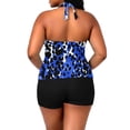 thumbnail image 7 of Lopeceal Womens Plus Size Tankini Top With Built-in Bralette V Neck Tie back Adjustable Swimsuits with Boy Shorts, 7 of 7
