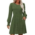 thumbnail image 2 of Taylonsss Fall Dresses for Women Square Neck Long Sleeve Dresses Casual Babydoll Sweater Dress, 2 of 7