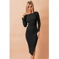 thumbnail image 4 of Ribbed Knit Reversable Midi Dress (S, Black), 4 of 10