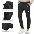 thumbnail image 2 of SPECIAL MAGIC Men's Hiking Cargo Pants Slim Fit Stretch Jogger Cycling Waterproof Outdoor Trousers with Pockets（Black 32）, 2 of 7