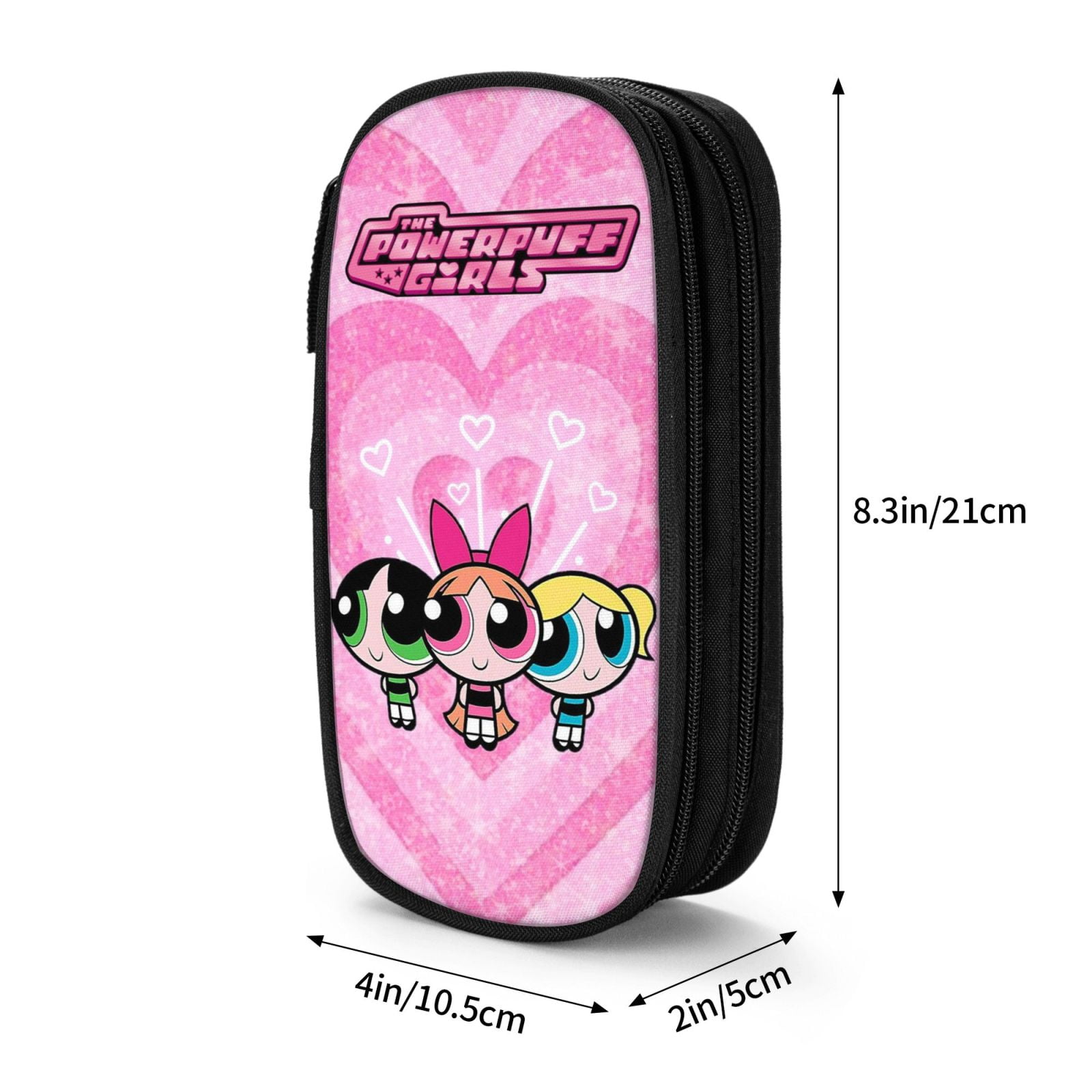 The Powerpuff Gi-rls Pencil Case Large Capacity Pencil Pouch Penbag Office Stationery Organizer Travel Makeup Bag Black