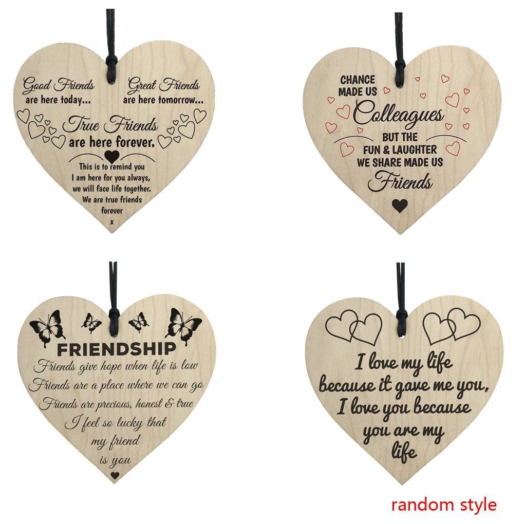 Chance Made Us Colleagues DIY Wooden Heart Plaque Wine Tags Hanging Signs Decor 