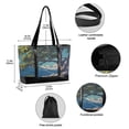 thumbnail image 2 of FORMRS Canvas Laptop Tote Bag for Women with 15.6" Computer Compartments Shoulder Handbag, Blue Tree, 2 of 7