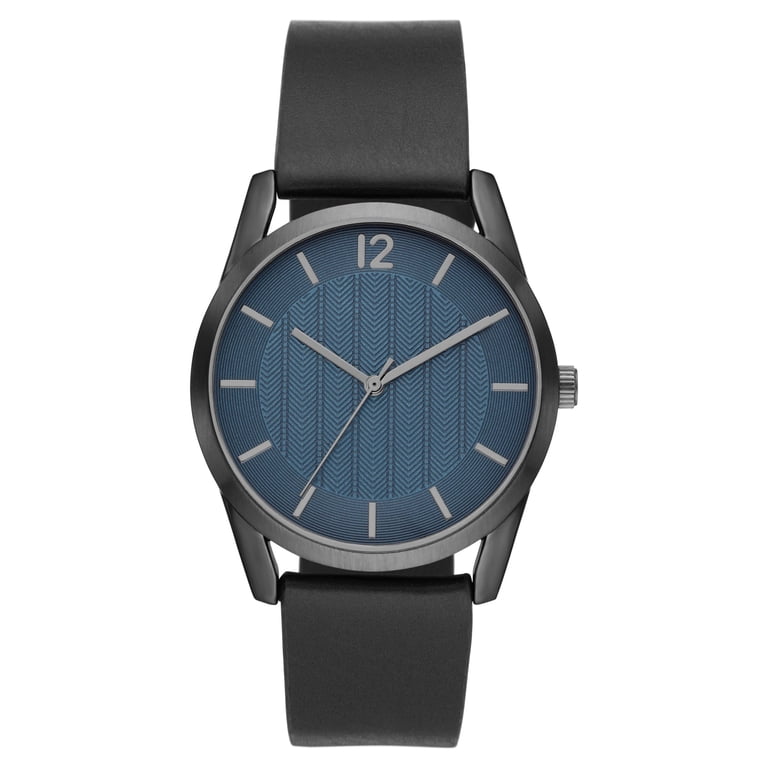 George Men's Analog Watch Blue Textured Dial Black Strap photo 1