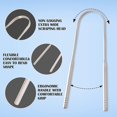 thumbnail image 4 of Tongue Scraper Stainless Steel, Tongue Cleaner U Shape Fresh Breath Care Scraper, Bacteria Inhibiting Non-synthetic Grip Tongue Cleaner1pcs-silver, 4 of 5