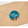 thumbnail image 3 of Darling Souvenir 1.6 Inches Round Non Custom Botanical Floral Border Teal Blue Save The Date Stickers-45 Pcs, 3 of 4