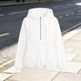thumbnail image 4 of Girls Zip Up Hoodie 7-8 Half Zip Long Sleeve Kids Sweatshirt Cute Trendy Oversized Girls Hoodies with Pockets, 4 of 8