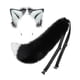 thumbnail image 5 of Conjunto de orejas de lobo con cola, accesorios para el cabello de Lolita Cosplay, linda diadema decorativa En blanco y negro, 5 of 9