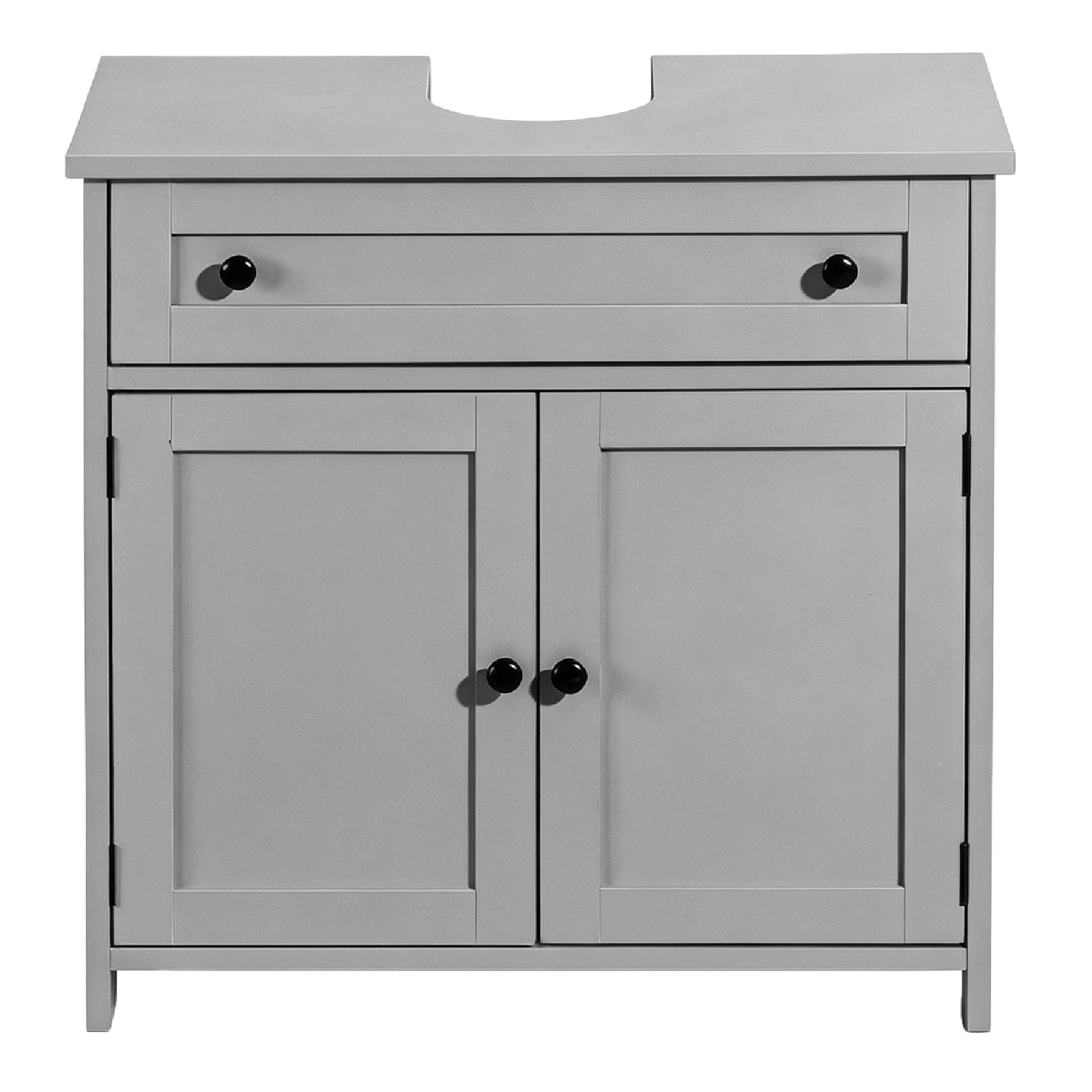 1-Drawer 2-Door Bathroom Vanity Bathroom Cabinet Washbasin Not Included, Grey 23.62*11.81*23.62in