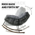 thumbnail image 3 of Rocking Chair, Papasan Chair, Outdoor Patio Porch Furniture, Rattan Wicker Lounge Chair Indoor, Rocker Egg Chair, Grey, 3 of 8