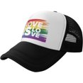 thumbnail image 2 of Mesh Dad Hat Adjustable Washed LGBT Pride Love Flag Baseball Dad Cap Funny Distressed Ball Trucker Cap for Women Men, 2 of 8