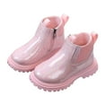 thumbnail image 3 of Povozer Girl Boots Kids Ankle Boots Warm Boots Low heel Short Booties(Pink,12), 3 of 6