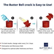 Butter Bell® Crock – Café Retro Midnight Black Ceramic Butter Holder with Lid, Keeper for Spreadable Butter