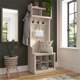 thumbnail image 2 of Woodland 24W Hall Tree & Shoe Bench w/ Shelves in White Maple - Engineered Wood, 2 of 6