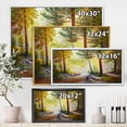 thumbnail image 4 of Afternoon Light Through The Forest Trees 32 in x 24 in Framed Painting Canvas Art Print, by Designart, 4 of 5