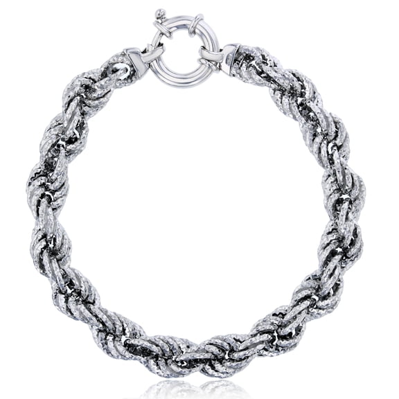 Decadence Sterling Silver Diamond Cut Rope 150 Bracelet