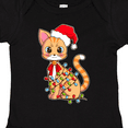 thumbnail image 4 of Inktastic Cute Christmas Cat Tangled in Colorful Lights with Red Hat Boys or Girls Baby Bodysuit, 4 of 5