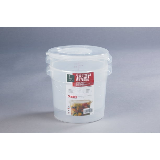 Cambro Food Storage Containers and Covers, 6 Quart, 2 Pack