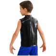 thumbnail image 4 of Haitryli Kids Boys Sequin Color Block Shirt Sparkly Sleeveless Vest with Zipper Back Shiny Hip Hop Jazz Dance Top Black Blue 16, 4 of 5