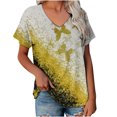 thumbnail image 1 of Birdeem T-Shirt Décontracté à Col en V pour Femmes Printemps et Été, Manches Courtes Imprimées, 1 of 5