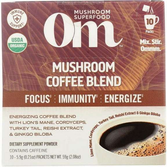 OM Mushroom Superfood Mushroom Coffee Blend, Organic - 10 pk