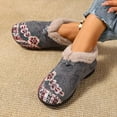 thumbnail image 2 of Women's Vintage Floral Embroidered Snow Boots Wide Width Fleece Lined Warm 2025 Winter Slip on Ankle Booties, 2 of 6