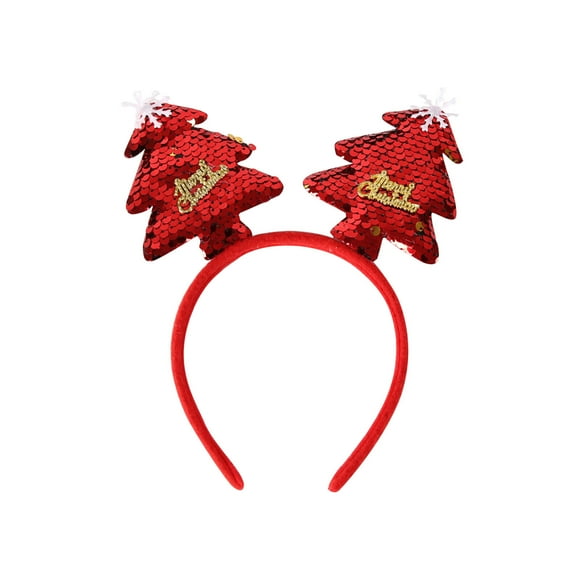 DPTALR Hot Christmas Headband Santa Party Decor Double Hair Band Clasp Head Hoop