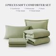 thumbnail image 2 of Amberspace Prewashed fabric 5-piece Bed in a Bag Comforter Set with Sheets,Sage green,Twin-XL, 2 of 9