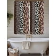 thumbnail image 4 of Animals Printed Striped Living Room Curtains 2 Panel, Rustic Country Leopard Textured Cafe Window Treatment, Extra Long Farmhouse Bedroom Bathroom Kitchen Curtains Drapes 104"x72", 4 of 6