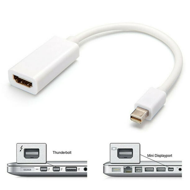 Lomubue Thunder-Bolt Mini DisplayPort to HDMI-compatible Cable Adapter for iMac Macbook Pro Air, White - Walmart.com