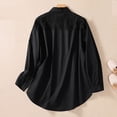 thumbnail image 4 of Top Style Trends for Women!DianGeFu 3/4 Sleeve Shirts for Women Fall Clothes 2025 ,Fashion Women's Casual Solid Long Sleeve Lace Turndow Collar Button Blouse Top,Black,L, 4 of 5