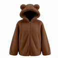 thumbnail image 2 of Lumosvexa Women's Hooded Fleece Coat, Long Sleeve Zipper Soft Comfort with Pockets Winter Warm Casual Coat Brown S, 2 of 6