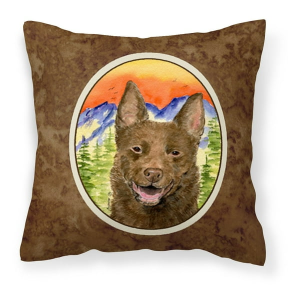 Carolines Treasures SS8422PW1414 Australian Kelpie Fabric Decorative Pillow, 14Hx14W, multicolor