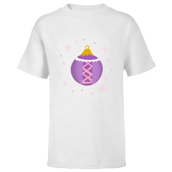 Disney Princess Rapunzel Tangled Holiday Christmas Ornament - Short Sleeve T-Shirt for Kids - Customized-White