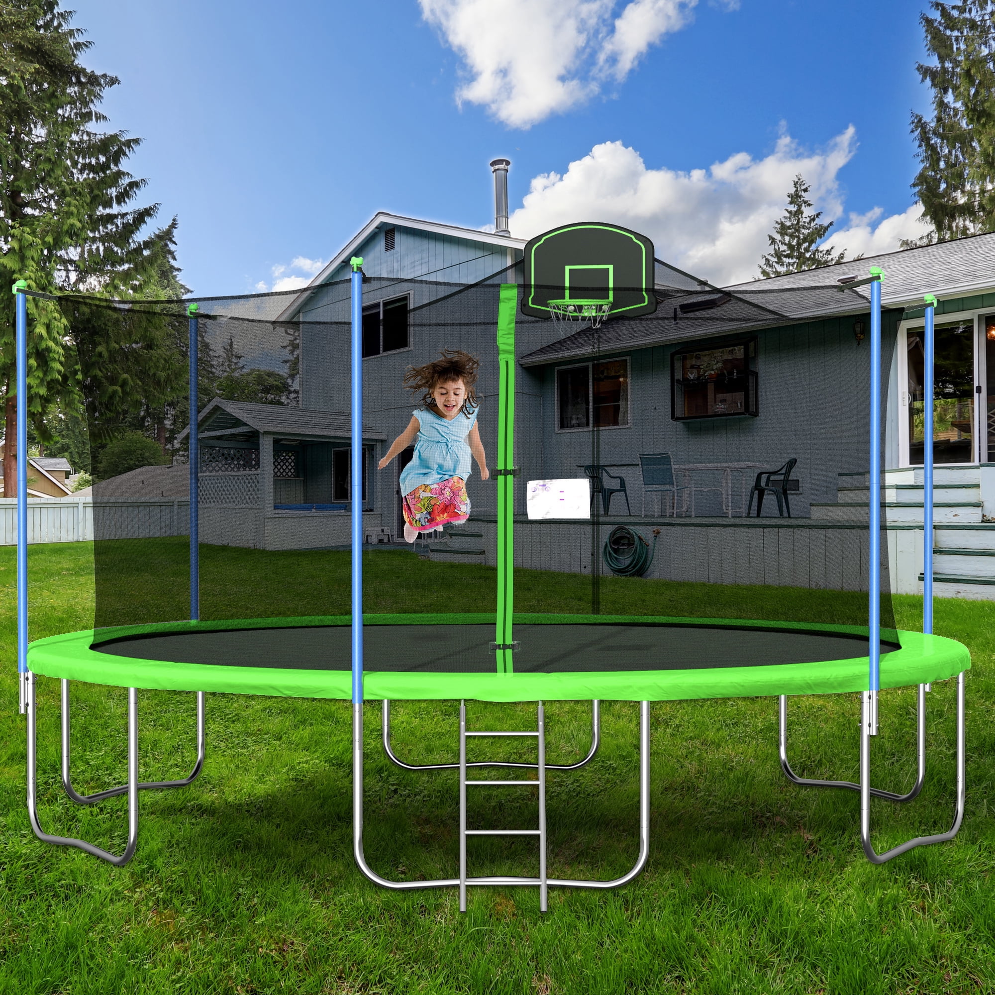 16FT Trampoline for Teen Toys, 330lbs Heavy-duty Outdoor Trampoline with  7.6ft Basketball Hoop, Ladder, 6ft Enclosure Net, Safety Spring Cover  Padding, Outdoor Toys for 8-12 Boys and Girls, S1290 - Walmart.com