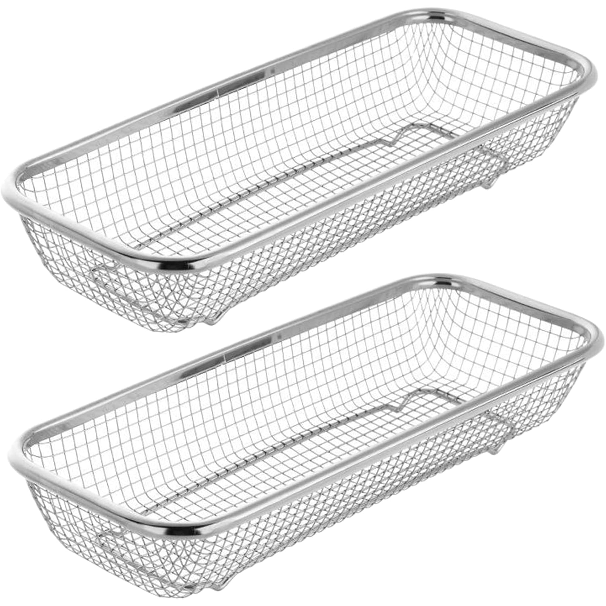 Kitchen Drawer Organizer for Utensils: Stackable Silverware Drawer Organizer Mesh Storage Baskets Stainless Steel Cutlery Silverware Organizer for Holding Knife Fork Spoon Chopsticks (Silver)