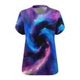thumbnail image 4 of Fiudx Camisas para Mujer Camiseta de Manga Corta con Cuello En V Astral y Estampado de Galaxia Informal a La Moda para Mujer, 4 of 5