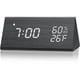 thumbnail image 1 of Digital Alarm Clock LED Display Sound Control Temperature Humidity Wood Electronic Digital Alarm Clock for Bedroom Bedside Desk, 1 of 4