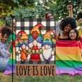 thumbnail image 2 of Love is Love Three Gnomes Pride Garden Flag Double Sided Gay Pride Lesbian LGBT Pride Small Yard Flag Outdoor Decoration 12.5 x 18 Inch, 2 of 6