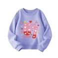 thumbnail image 3 of Toddler Sweatshirts Girls Heart Print 67 Meme Graphic Sweatshirt for Girls Long Sleeve Pullover Sweatshirt Warm Fall Winter Clothes Girls Size 2-3 Years Clothes, 3 of 5