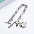 thumbnail image 5 of Cremation Jewelry Angel Wing Heart Urn Bracelet for Ashes for Women With Birthstone Heart Link Bracelet Keepsake Memorial Pendant for Family/mom/sister/grandparents, 5 of 6