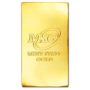 1 lb Gold Plated Bar (Flat Style) 18K Paperweight - Element Design with Certificate of Authenticity