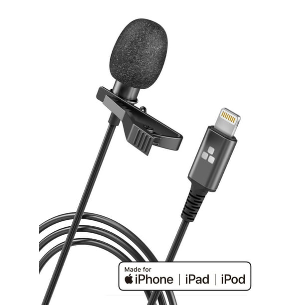 Echt Niet essentieel Bestrating Galvanox Microphone for iPhone - Lightning Clip On Lapel Lavalier  Omnidirectional Mic for iPhone Calls/Recording - Walmart.com