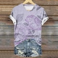 thumbnail image 6 of Sexlip Womens Swimsuit Set Faded Abstract Print Cover Up Design Crew Neck Short Sleeve Casual Silhouette Sun Protection Fabric for Beach Wear Purple XXXXXL, 6 of 6