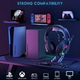 thumbnail image 2 of Cshidworld Gaming Headset with Microphone, Noise Cancelling Gaming Headphones Compatible with PS4 PS5 Xbox One PC Laptop, Over-Ear Headset with LED RGB Light, 7.1 Stereo Surround Sound, 2 of 7